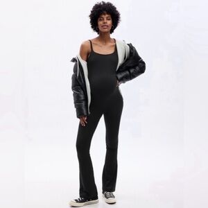 Maternity GAP Black Spaghetti Strap Flare Jumpsuit